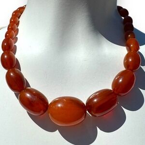 Vintage Baltic Amber LARGE Beaded Necklace - 57G